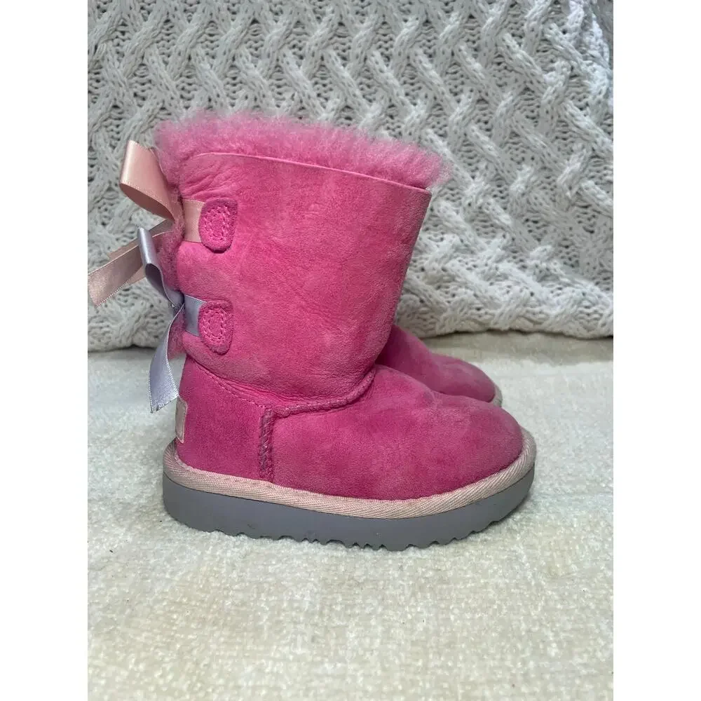 Ugg toddler girl pink bow boots size 7